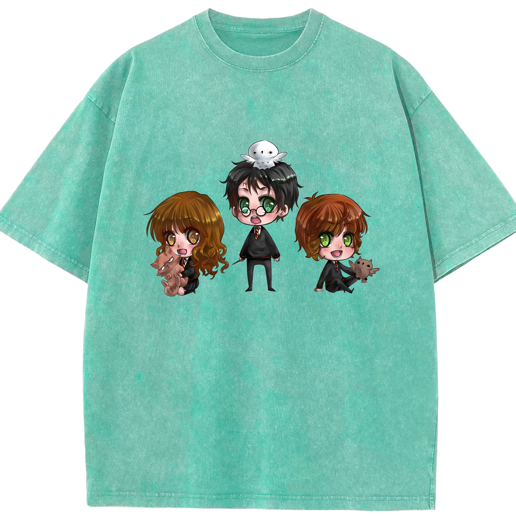 （画像用） Harry Potter ハリー・ポッターシリーズ 綿100% ヴィンテージ風 半袖Tシャツ（フロントプリント）
